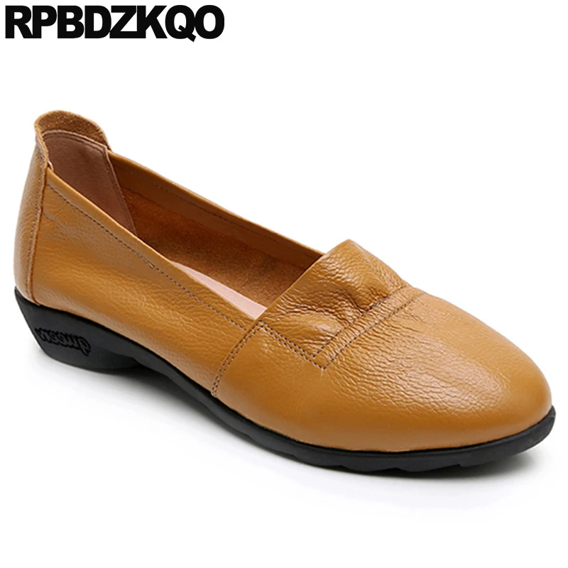 Large Size Hollow Out Grey Breathable Women Slip On Sandals Work Soft Round Toe Flats Yellow Designer Traditional Chinese Shoes | Обувь