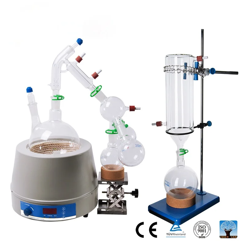 

Distillation Glass Apparatus Glassware Kit 2L 5L Flask Lab Chemistry Glass Distillation Separation Apparatus