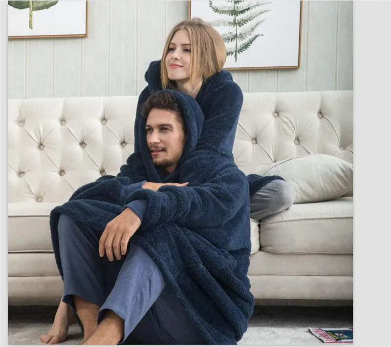 Толстовки большого размера для женщин и мужчин толстовка дома Флисовая теплая с