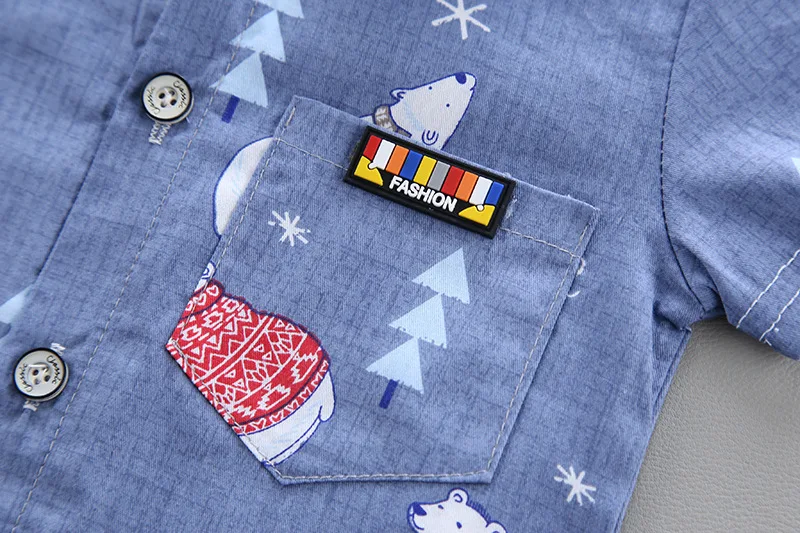 Clothes Baby Boy Summer Cartoon Suit New Cute Bear Print Set Infant Boys 1 2 3 4 Years |