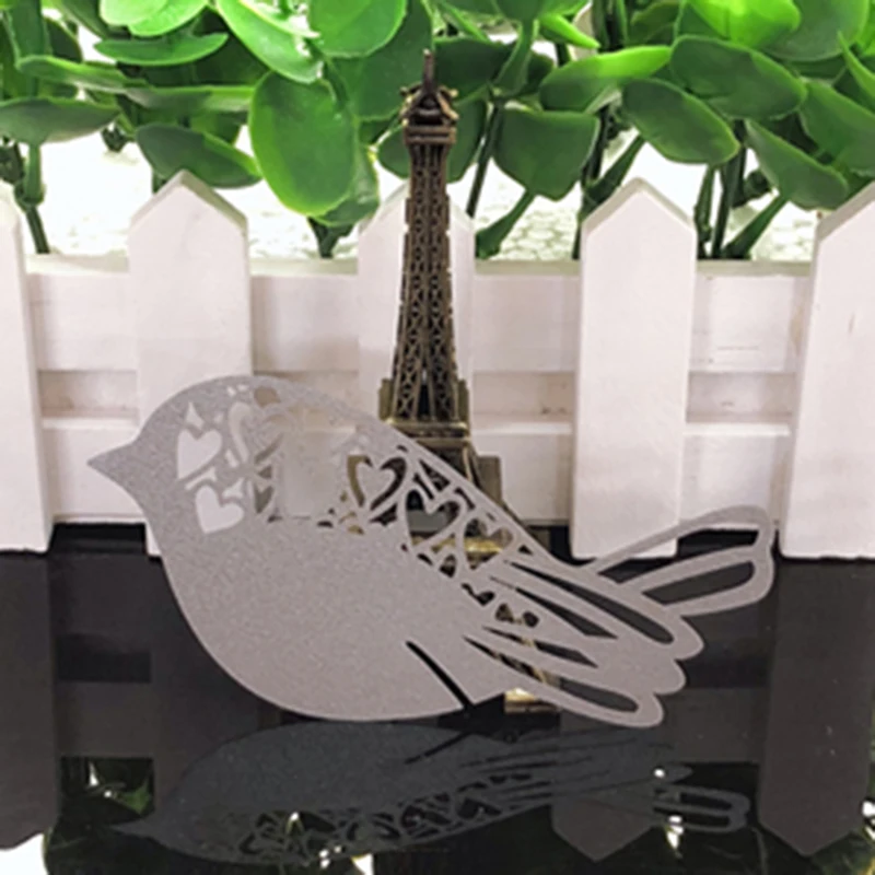 Бумажные открытки для украшения стола с птицами и именем сопровождения бумажные