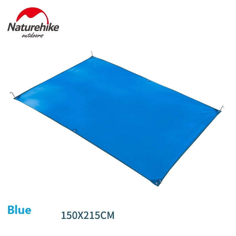 Blue 1500mm x 2150mm NatureHike 2-3 человек водонепроницаемый PU покрытие высокое качество 210T Оксфорд материал Кемпинг Пикник пляж коврик палатка крыша брезент - Цвет: Blue 1500mm x 2150mm