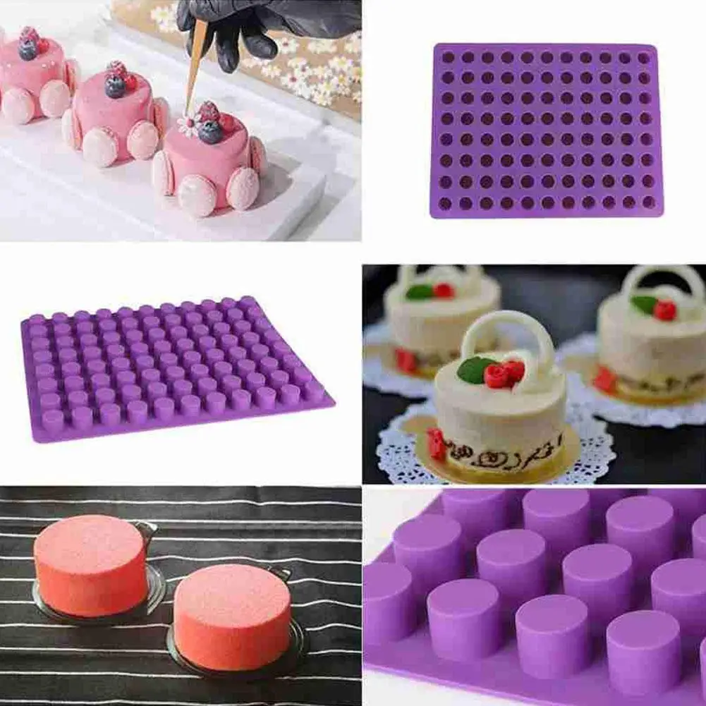 

88 cavities Silicone Mini Round cheese cakes mold mousse bakeware ice moulds tools decorating fondant pastry chocolate U6K2