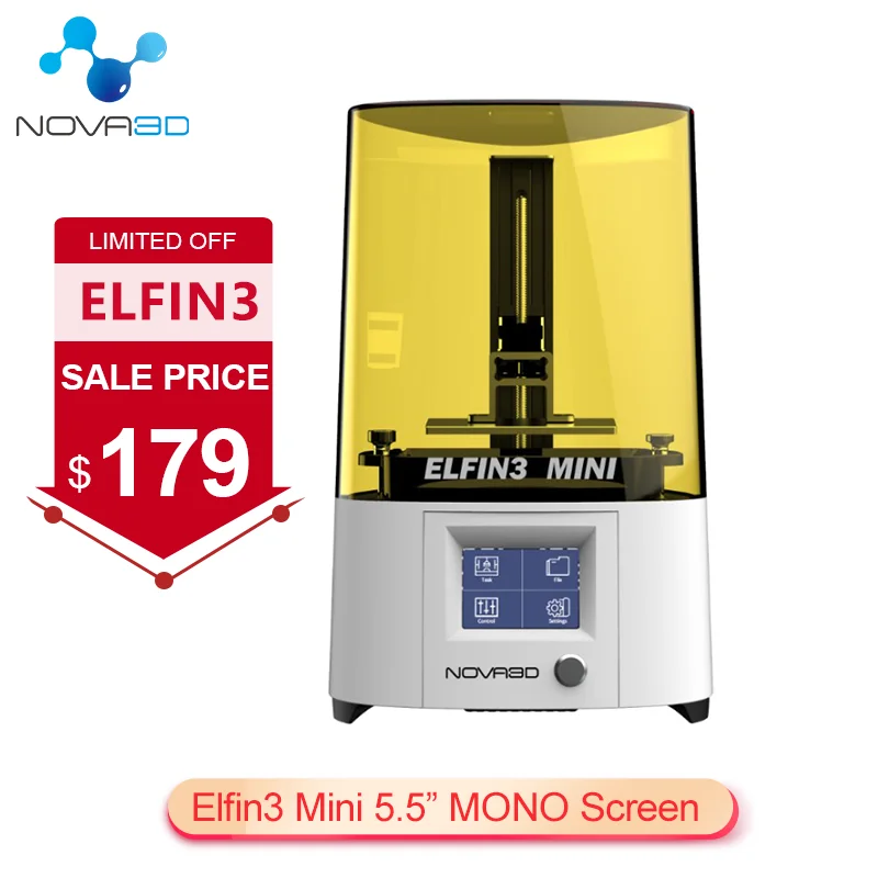 NOVA3D 2021 новейший ELFIN3 моно 3D принтер 5 &quotLCD Монохромный экран SLA печать приложение