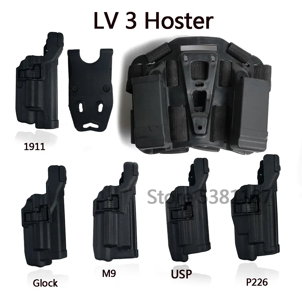 Быстросъемный кобура LV3 Glock 17/19 USP P226 M9 1911 подшипник фонарик пистолет переносной