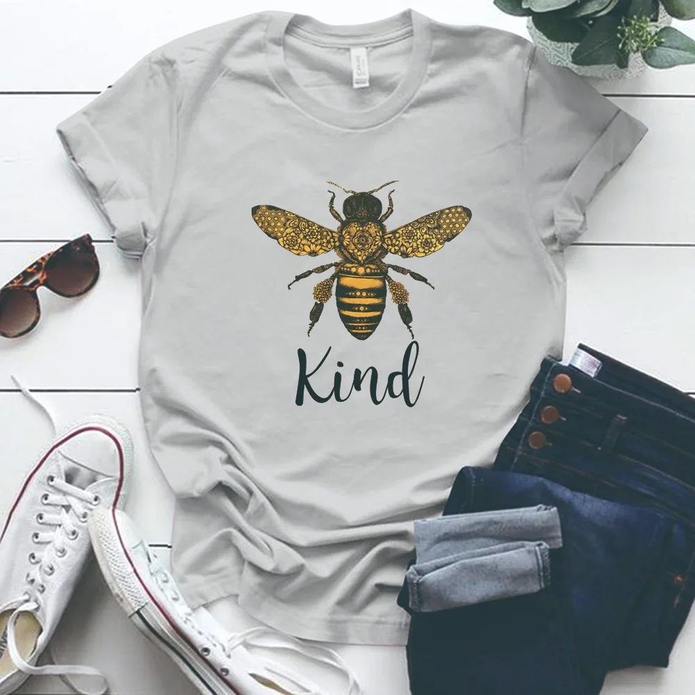 

Женские футболки с принтом в виде пчелы, повседневные забавные летние футболки, женская футболка с графическим рисунком, хипстерские топы, ...