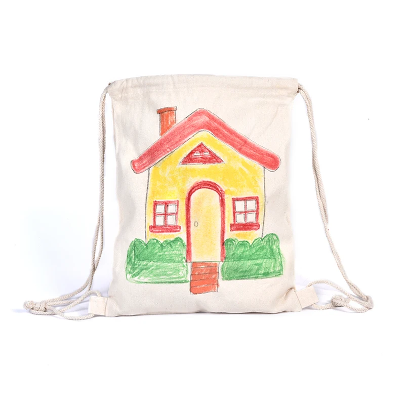 SZ Паровая пустая DIY ручная роспись игрушки холщовый рюкзак сумка на плечо шнурке