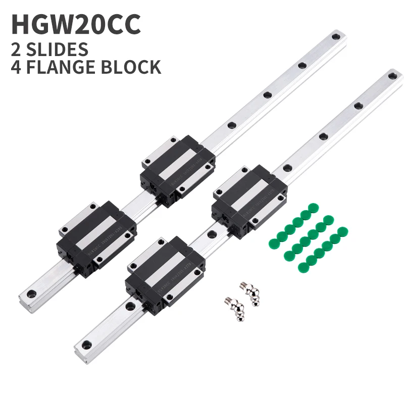 2 шт. линейная направляющая HGR20 HGW20 произвольная длина + 4 HGW20CC линейный подшипник