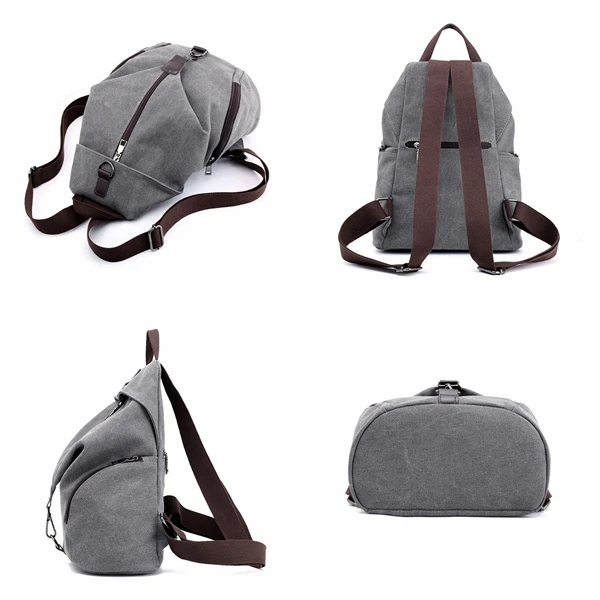 Женский рюкзак на каждый день винтажный большой вместительный Холщовый женский