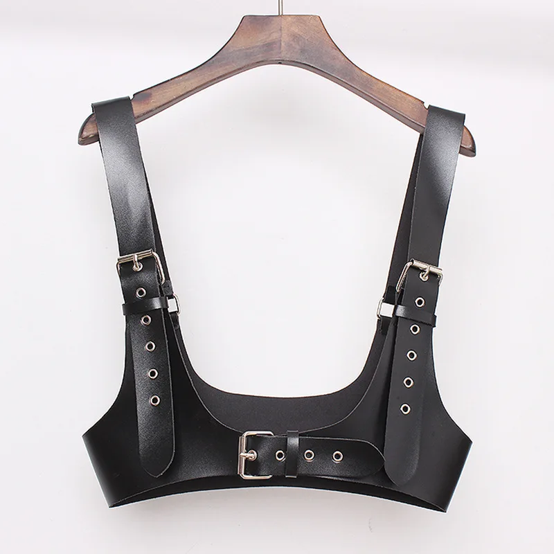 

Women Leather Body Bondage Chest Harness Cage Gothic Suspenders Harajuku Fetish Female Sexy Lingerie Garter Belt Suspenders Punk