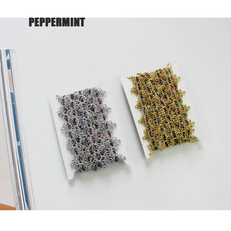 Золотистая тесьма с зигзагом 3 ярдов 20 мм металлическая золотистая плетеная