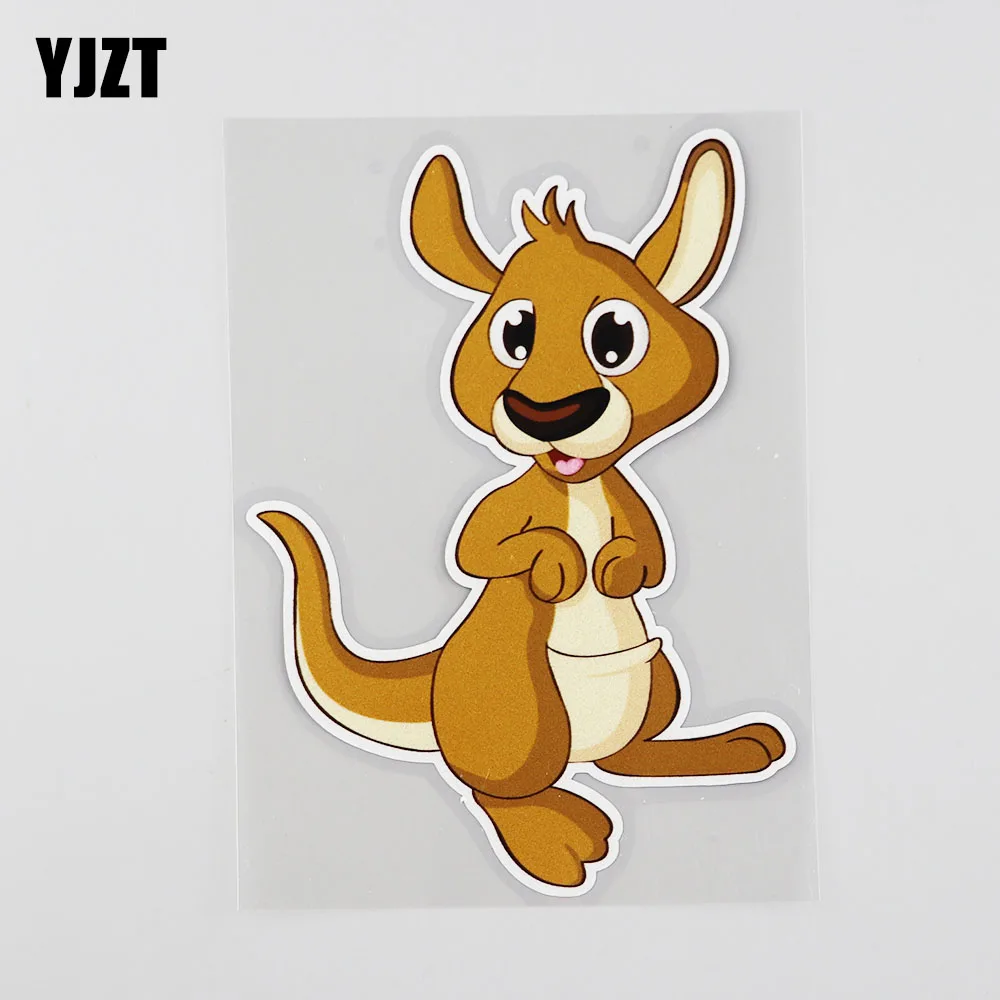 

YJZT 10.3CM*14.9CM Interesting Cartoon Kangaroo Car Sticker PVC 12A-0040