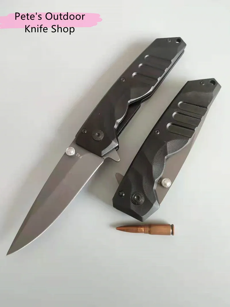 

RUIMEI Folding Knife With Aluminum Handle, F42Quick Opening Outdoor Little Knife, Camping Adventure Hunting EDC Tool Fruit Knife