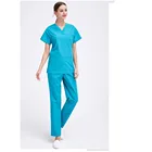 Комплекты медицинской униформы медсестры с пользовательским логотипом, рабочая одежда, одежда для врачей больницы, одежда на заказ, топ + штаны, хлопковый медицинский комплект