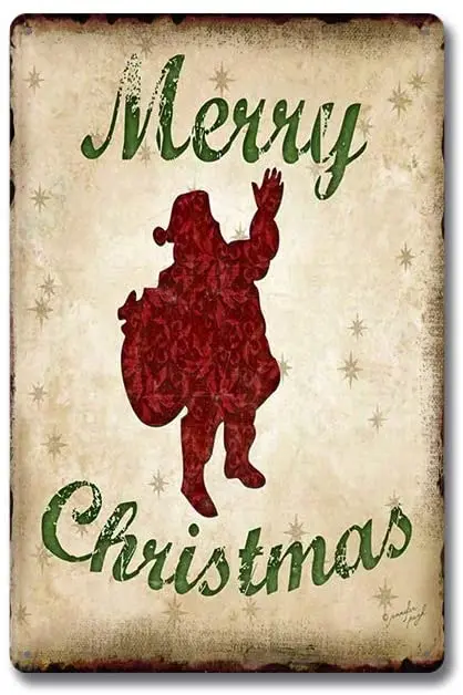 

Art Retro Metal Tin Decoration Sign Merry Christmas .Suitable for Home Garage Cafe Room Club Etc Decoration Product Size