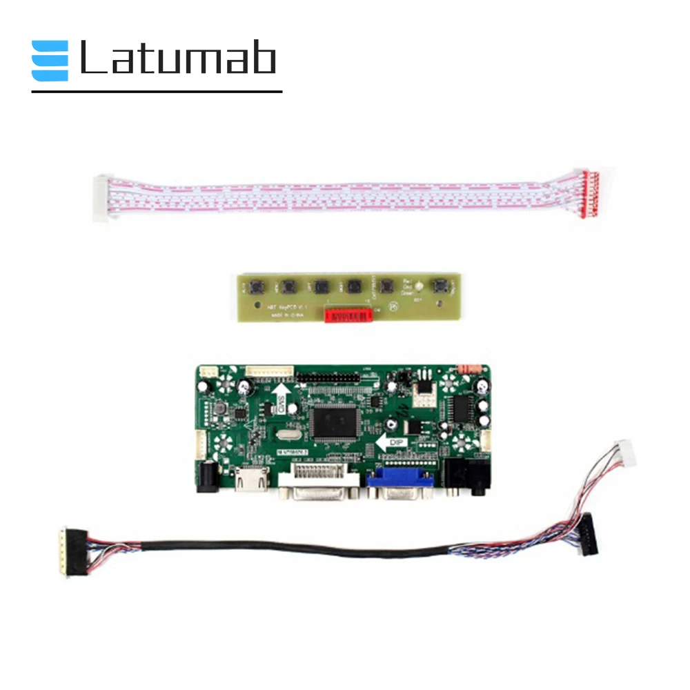 

Latumab Controller Board for N173O6-L01 / N173O6-L02 / N173O6 17.3" LCD Display 1600×900 DVI+VGA+HDMI-Compatible Driver Board