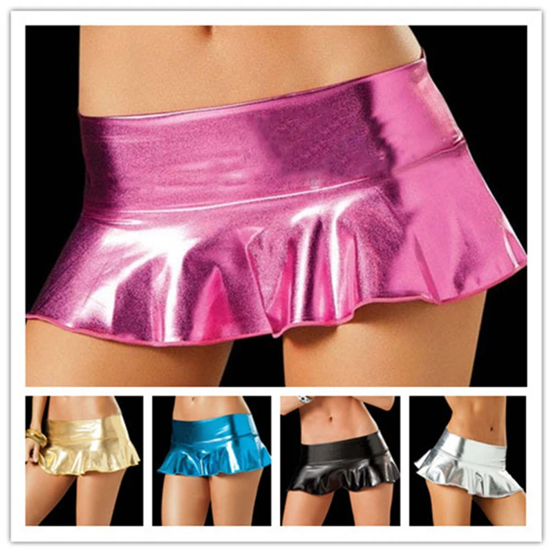 Adult Women Little Skirt Bodycontop Quality Erotic Leather Clubwear Racy Lingerie Costume Faux Dance Club PU | Мать и ребенок
