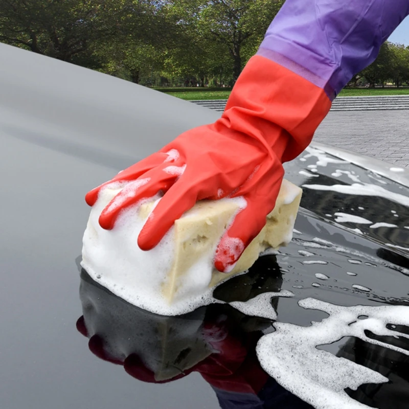 

Cleaning Gloves Kitchen Dishwashing Glove Extended Waterproof Rubber Gloves 85DF