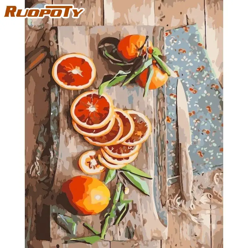 RUOPOTY 60x75 см рамка Фрукты Diy масляная краска набор бамперов по номерам для взрослых