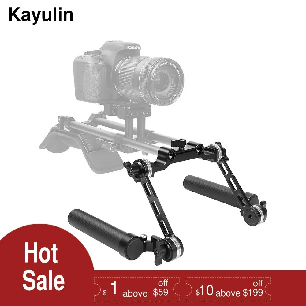 

Kayulin Adjustable ARRI Rosette Hand Grip Pair With Extension Arm For Dslr Shoulder Rig Carbon Fiber HandGrip Photo Studio