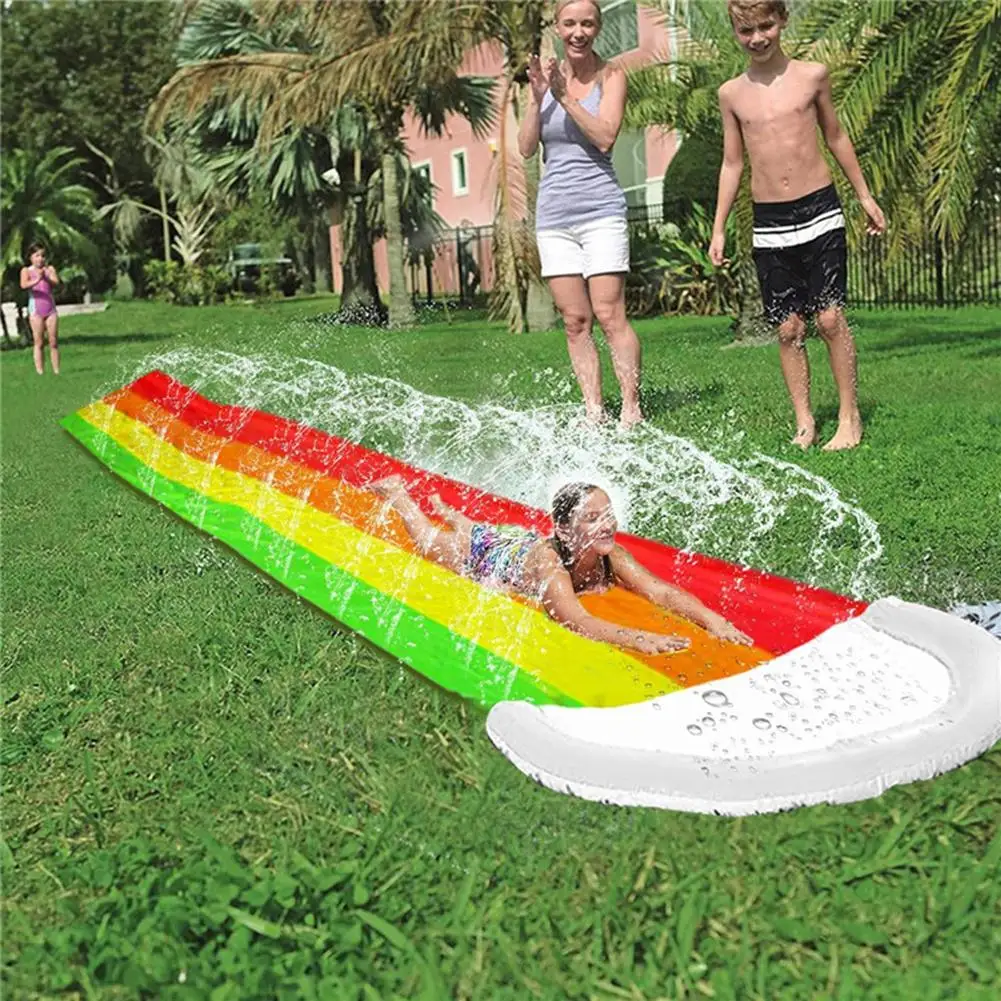 

Single Water Slide Thick Durable Racing Slip Slide Mat Inflatable Spray Water Toy for Kids Adults Summer Outdoor Family Sports