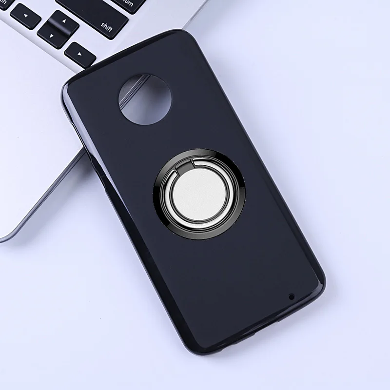 Мягкие силиконовые чехлы для Motorola Moto G6 Plus ТПУ с кольцом-держателем | Мобильные