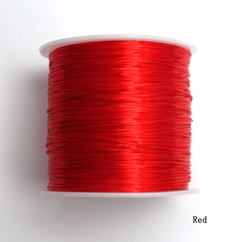 Red 60 м/рулон нейлон Эластичный моток веревки тесемка, нитка бисер DIY ремесло 0,6 мм для самостоятельного изготовления ювелирных изделий браслет - Цвет: Red