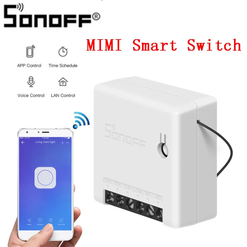 Sonoff MINI DIY приложение умный пульт дистанционного управления таймер расписание голосового включения статус DIY Режим двухсторонний Wifi умный переключатель умный дом
