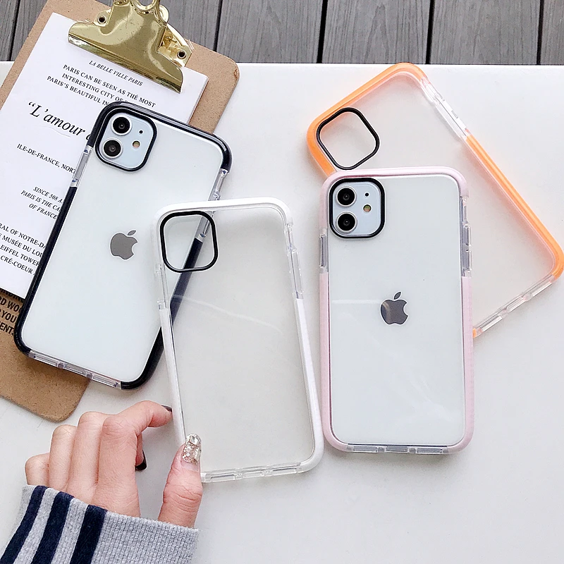 Прозрачный противоударный чехол для телефона iPhone 11 Pro X XR XS Max 7 8 6 6s Plus мягкая