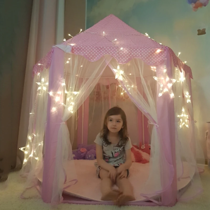 Portable Children's Tent Dry Pool Tipi Princess Kids Tent Castle Play House Kids Small House Folding Playtent Baby Beach Tents
