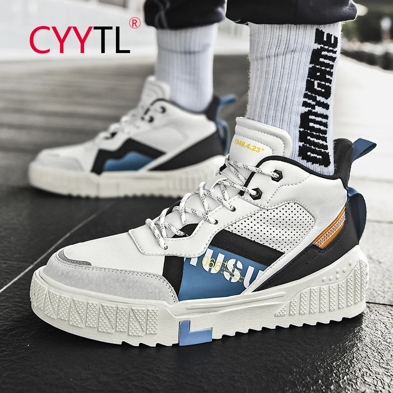 

CYYTL 2022 Men's High Top Street Sneakers Retro Skateboarding Walking Casual Shoes Breathable Teenagers Fashion Running Tennis