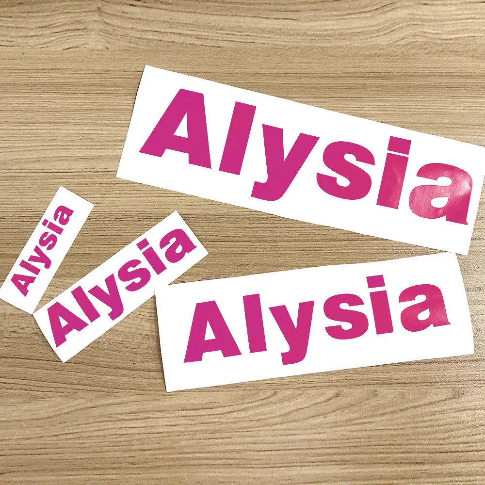 Виниловые наклейки с именем 1 шт. розово красные виниловые высечки из ПВХ