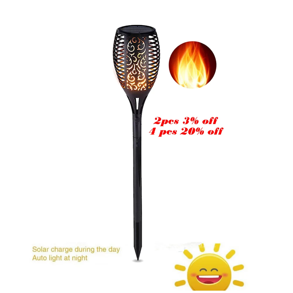 

Солнечная приведенная в действие светодиодный пламенная лампа Водонепроницаемый газон пламя мерцающий фонарь светильник Открытый Солнеч...