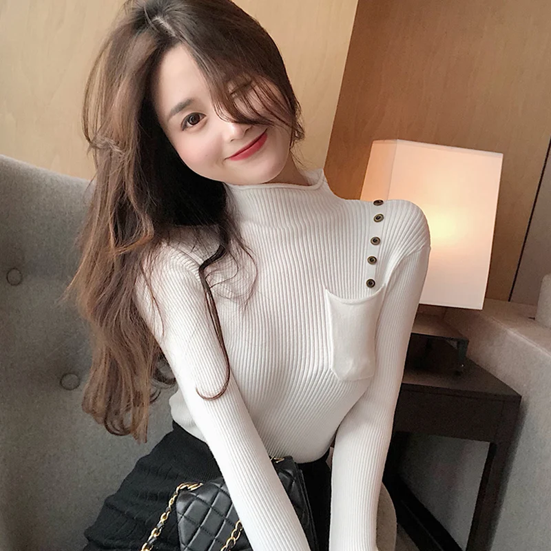 

Womens Sweaters 2020 Winter Tops Turtleneck Sweater Women Slim Pullover Jumper Knitted Sweater Pull Femme Fashion Sweater New