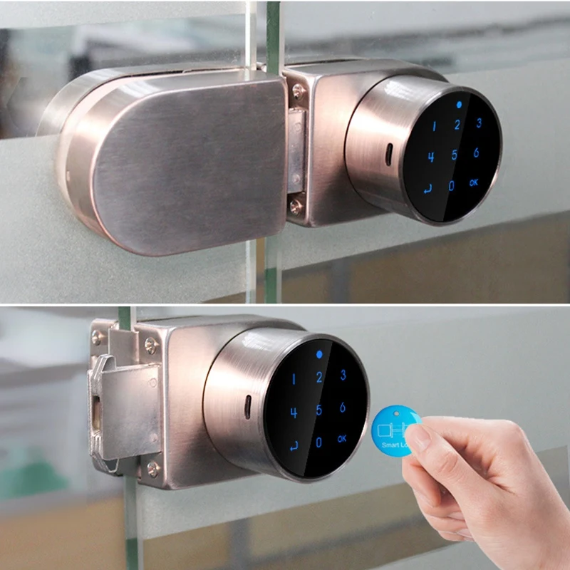 HTHL пароль умный дверной замок раздвижной стеклянный для офисного стекла