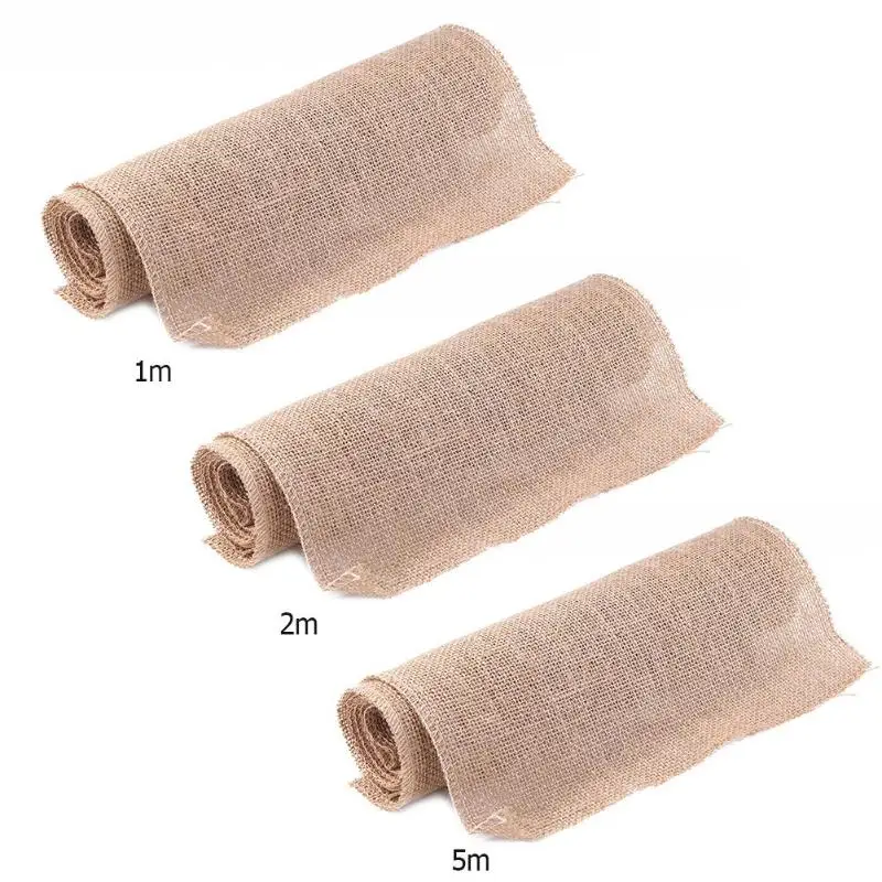 1/2/5 м Винтаж Натуральный Холщовый джутовый льняной Настольная дорожка Обеденная