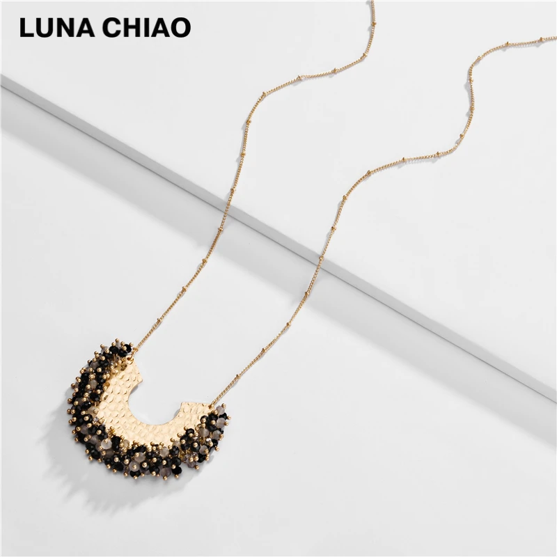 LUNA CHIAO Осень зима 2020 Трендовое новое ожерелье с кристаллами в форме полумесяца