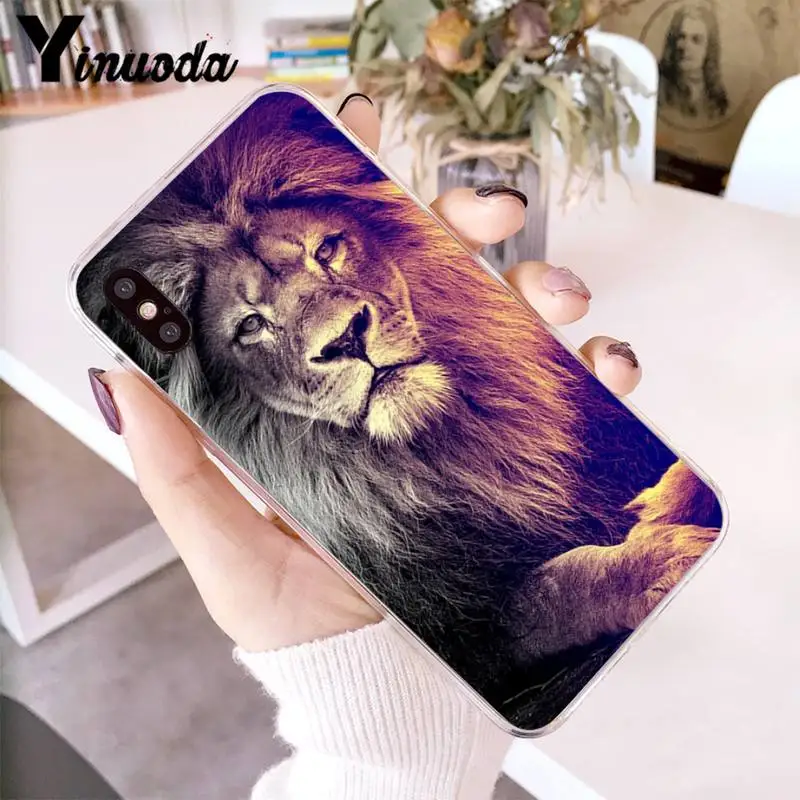 

Yinuoda Lion Tiger Design Phone Case fundas coque for iPhone 12 8 7 6 X XS MAX 6S Plus XR 11 12 11pro promax 5 5S SE cover