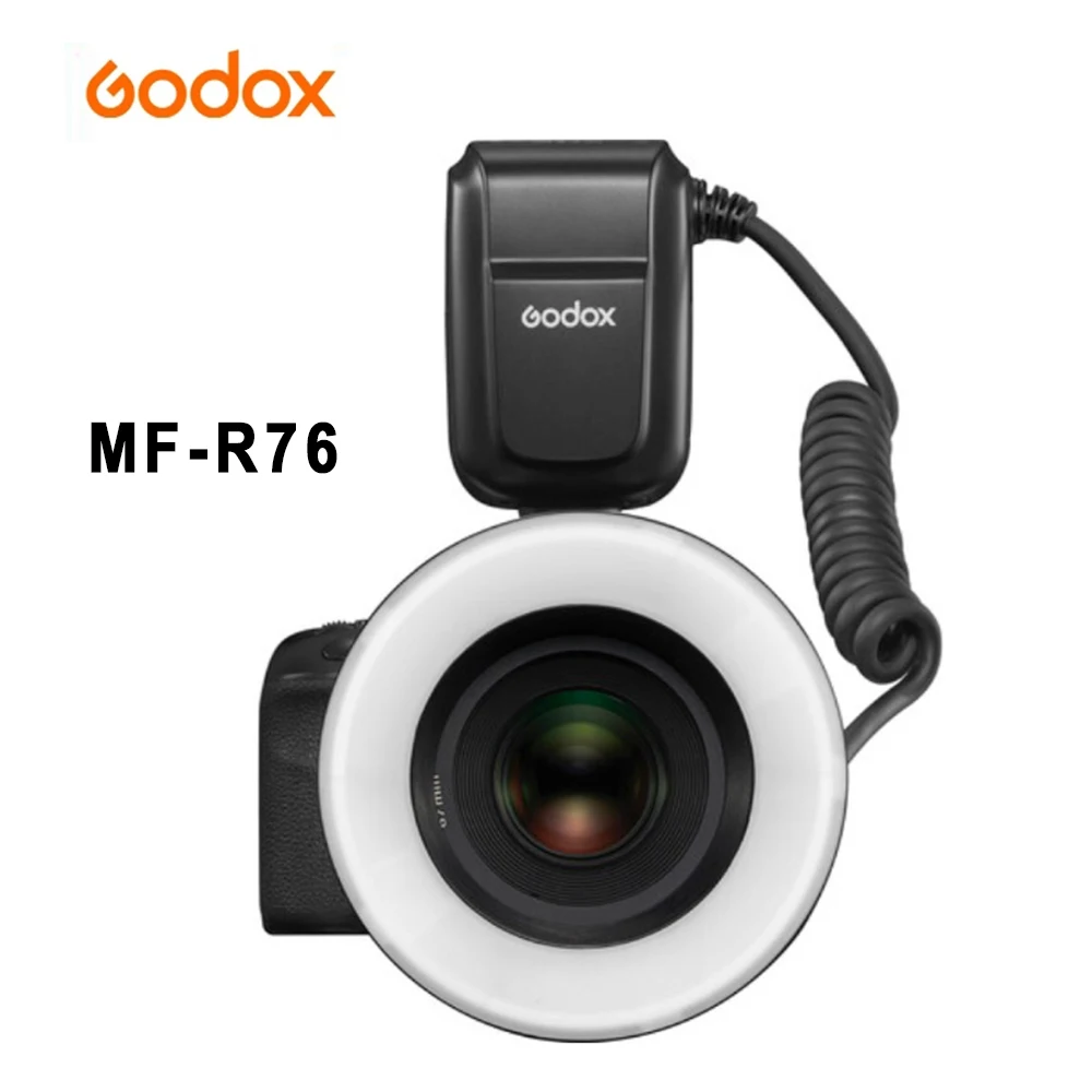 

Godox MF-R76 Macro LED Ring Light 5000K RING76 Macro Close Up Speedlite Flash Light for DSLR Cameras Canon Nikon 6D 7D 60D 70D