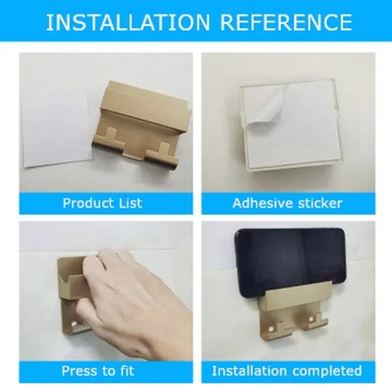 

Paste Style Mobile Phone Charging Holder Bracket Rack For IPhone Keyring Wall Mount Stand Practical Wall Shelf Hotel Universal