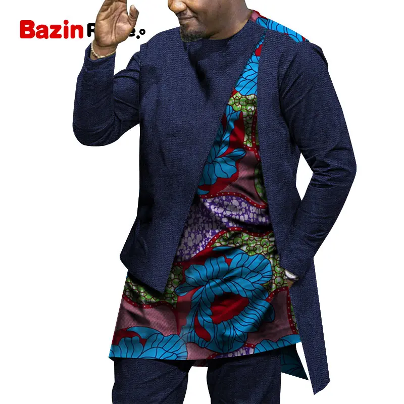 Рубашка в африканском стиле для мужчин Модные свадебные платья с длинным рукавом