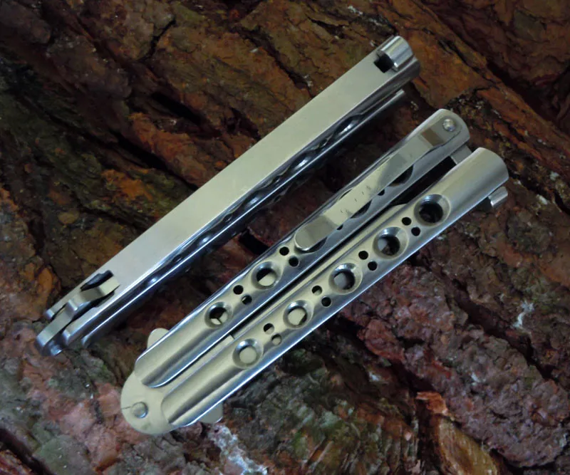 Нож бабочка нож для тренера BM31 полностью заклепка один канал Дамаск 440C Лезвие