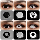 Цветные контактные линзы orella для косплея, аниме линзы для глаз, 1 пара, белые черные линзы, контактные линзы, косметические цветные линзы для глаз