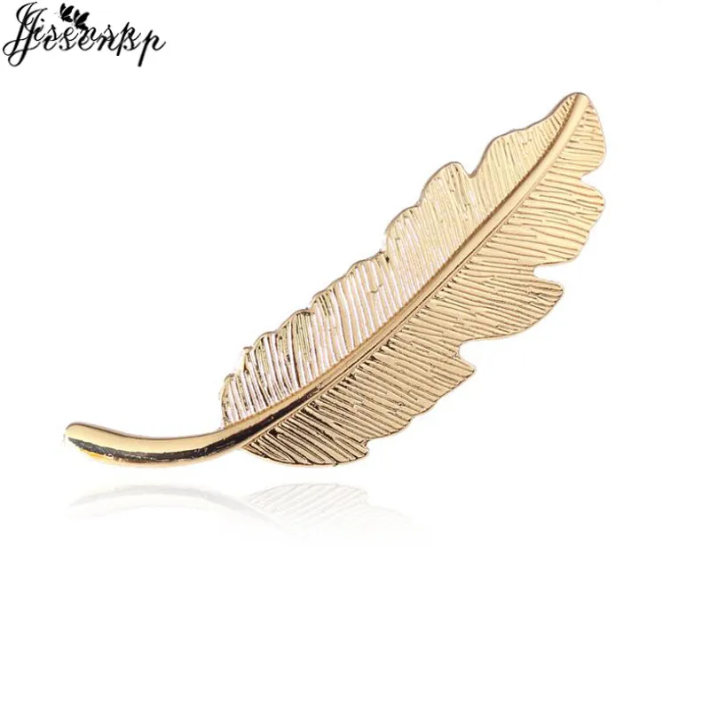 Jisensp Для женщин металлического сплава Винтаж заколка с листиками минимализм