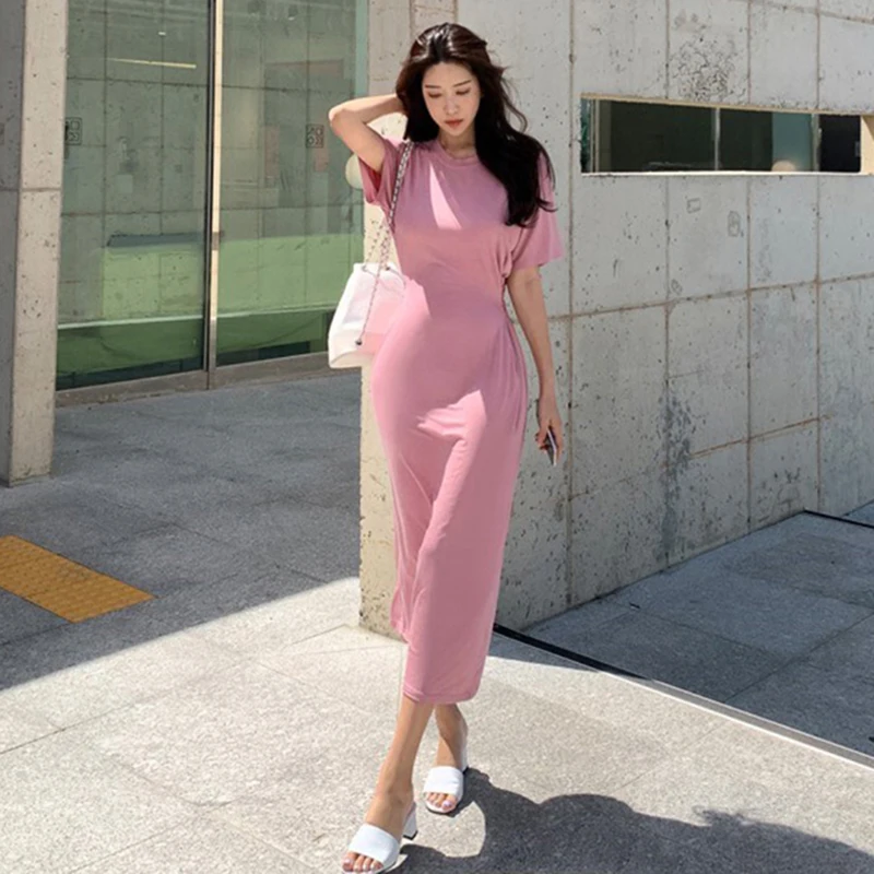 2023 весеннее и летнее сексуальное платье-свитер с разрезом во французском стиле