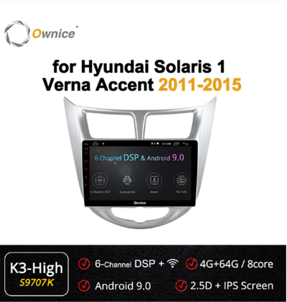 Ownice Android 9 0 360 Pano ram автомобильный DVD радио плеер forHyundai Solaris accent Verna 2011 2012 navi GPS 4 Гб RAM 4G