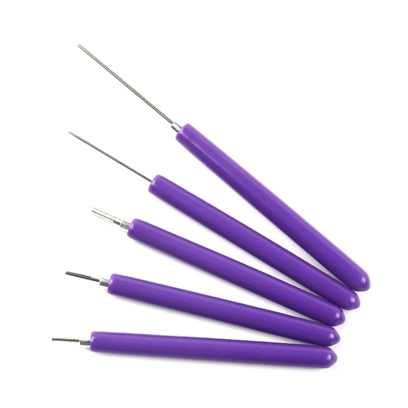 Фиолетовый 5 шт. ручной работы бумажные инструменты для квиллинга щелевой набор бумажный Квиллинг Роллинг иглы ручка Diy Бумага Ремесло Набор Аксессуаров - Цвет: Фиолетовый