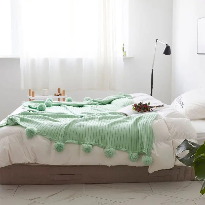 Одеяло s для кроватей вязаное вручную одеяло дивана с 6/8 шариками утяжеленное