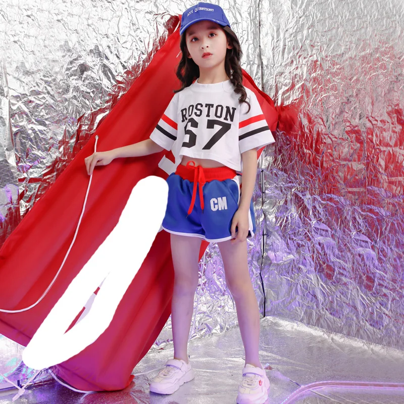 Детская модная укороченная толстовка рубашка Женская Одежда для танцев костюм