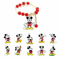 disney personality cute mickey fun pendant cartoon resin red bead string chain new fashion epoxy adjustable bracelet
